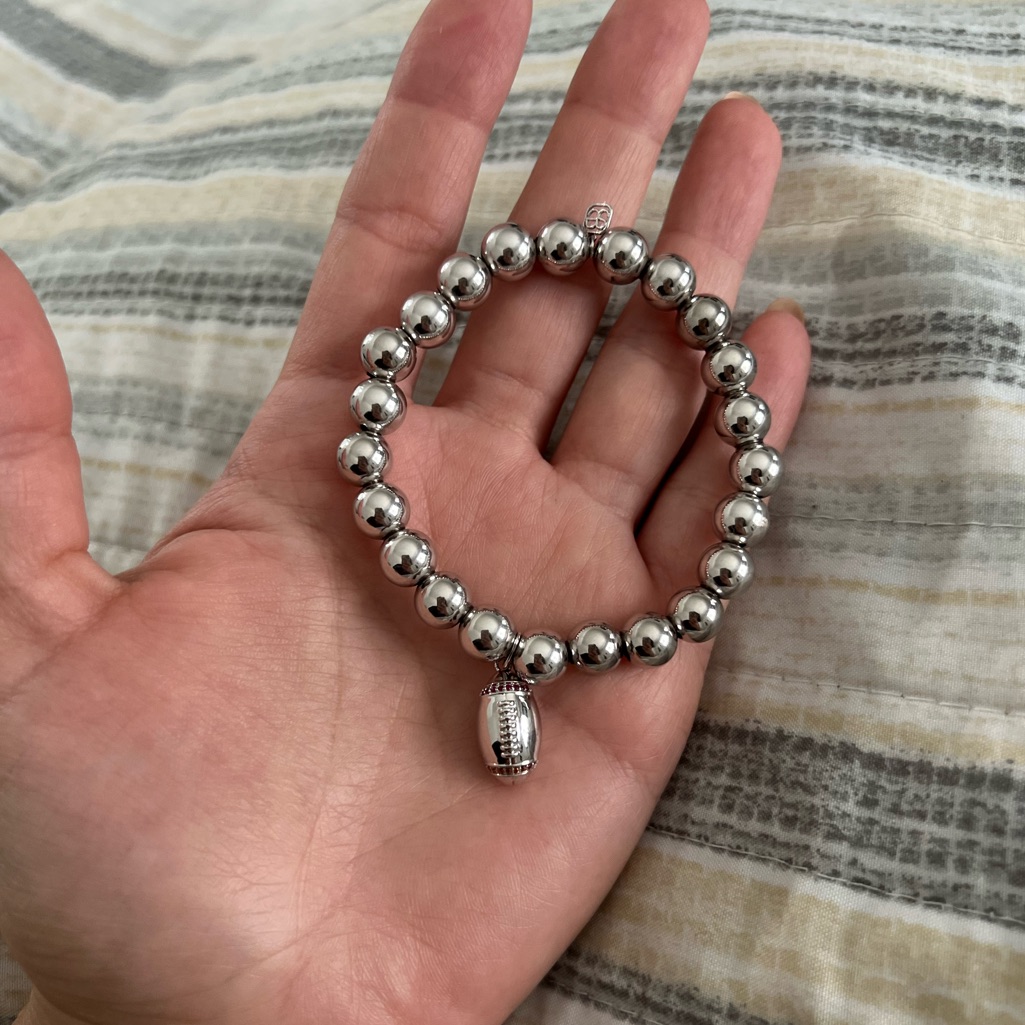 Sydney Evan 14k White Gold 8mm Football Bracelet